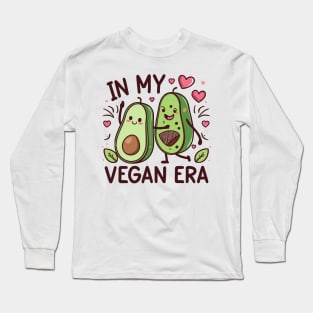 "In My Vegan Era" Avocado Tee | Adorable Avocado Shirt | Perfect for Vegan Lifestyle Enthusiasts | Cute Gift for her Long Sleeve T-Shirt